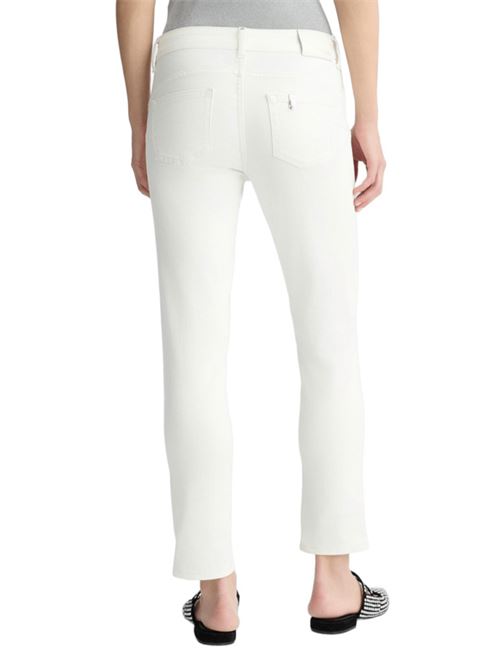 Pantaloni donna cropped risvolto cotone stretch bianchi LIU JO | UA5006-T259410701